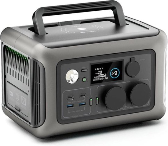 D&A Draagbare stroomgenerator - 1200 W - 2 x 600W - Powerstation - Krachtcentrale - Noodstroom - Camping batterij - Zonne-energie