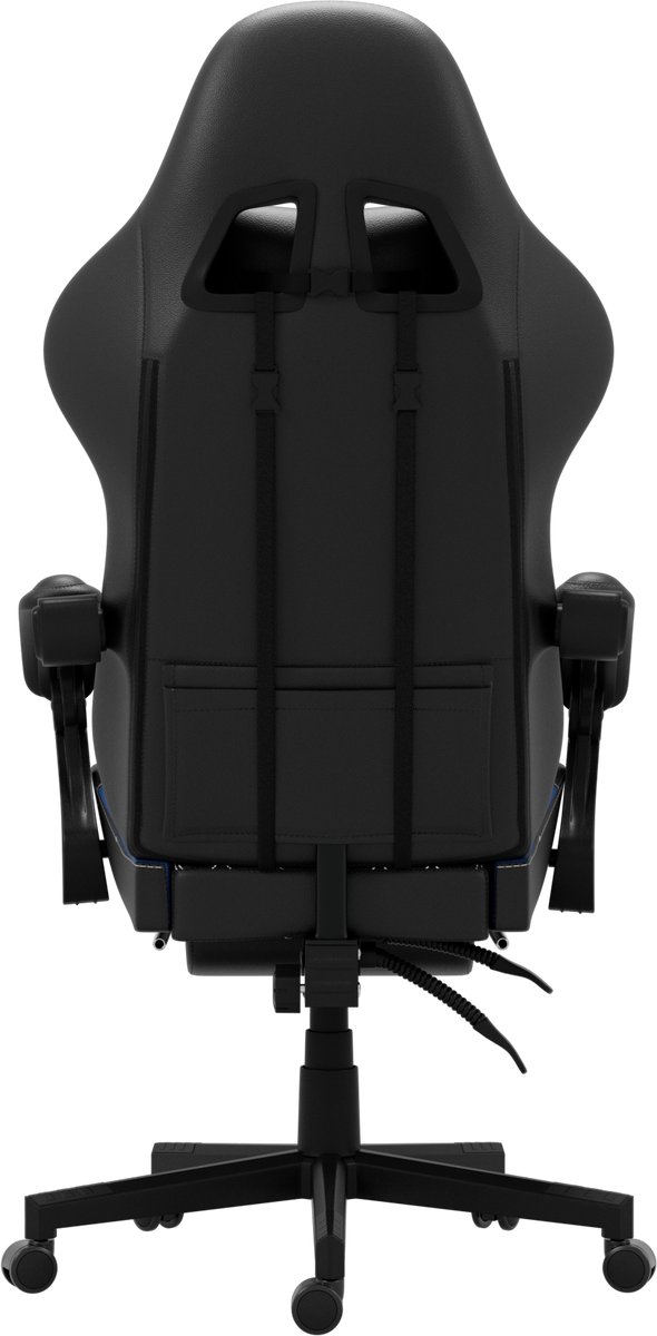 Afbeelding 2 van Gamestoel - Gaming stoel - Game stoel - Gaming Chair - HICON® - Verstelbaar - Lambeth - Max Gewicht 150 kg - Zwart Blauw
