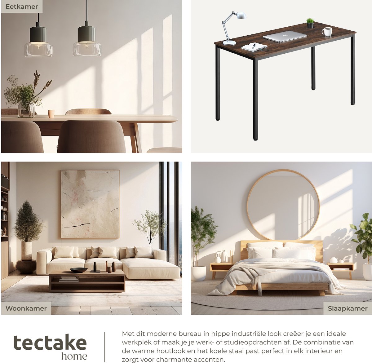 tectake tectake Industrieel Computerbureau - afbeelding 2