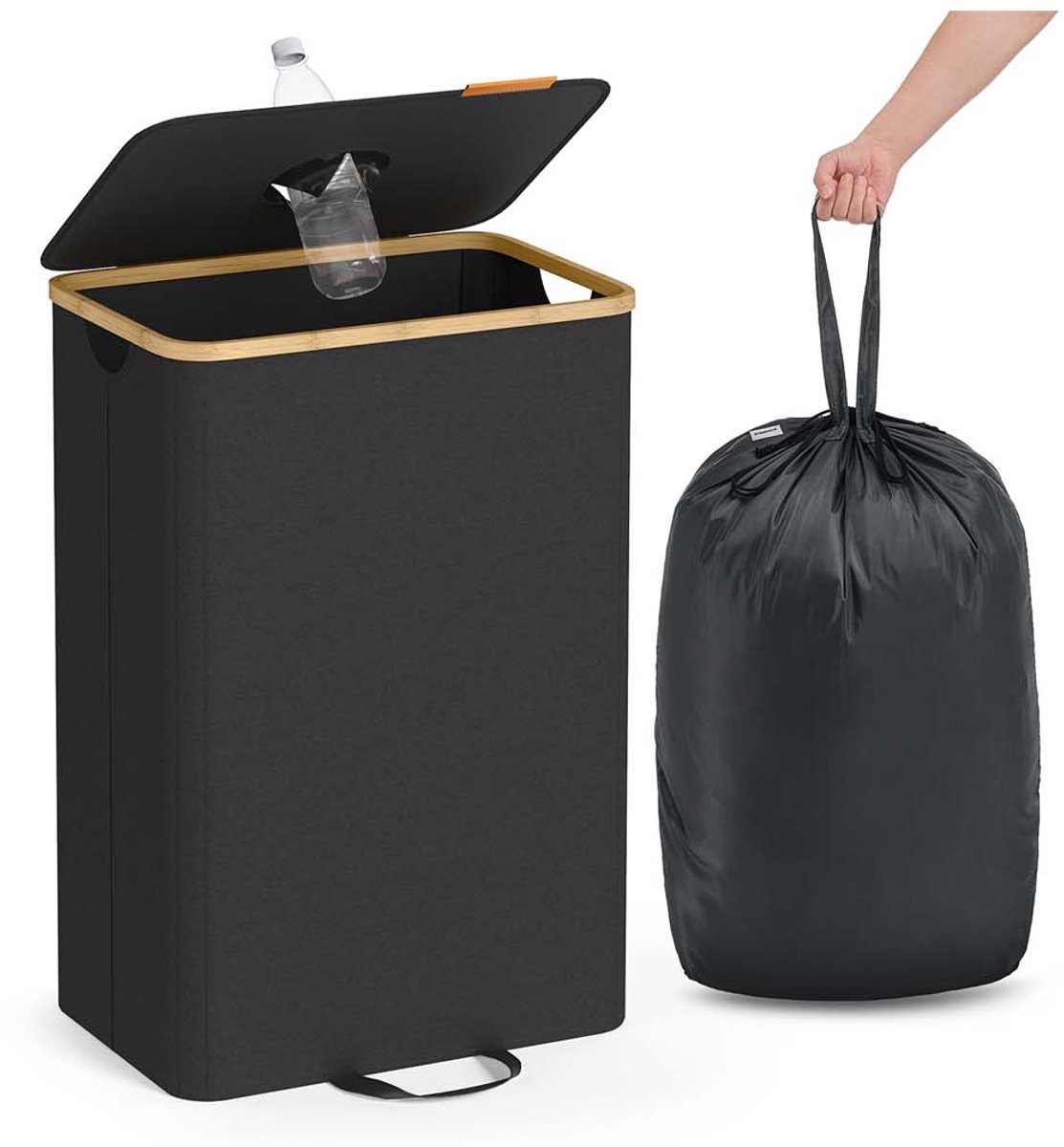 Statiegeldcontainer - 95 L - Inktzwart - Naturel Beige