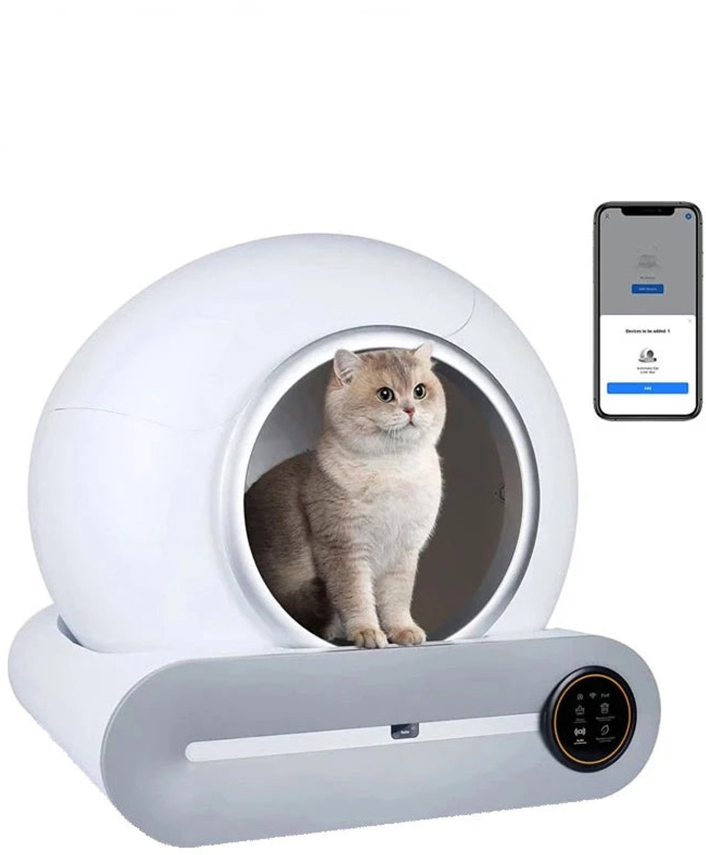 Slimme Kattenbak – Zelfreinigende Bak – Automatische Kattenbak – App Bediening – Geurcontrole – 65L Binnenruimte – Ionische Luchtreiniger Slimme Kattenbak – Zelfreinigende Bak – Automatische Kattenbak – App Bediening – Geurcontrole – 65L Binnenruimte – Ionische Luchtreiniger