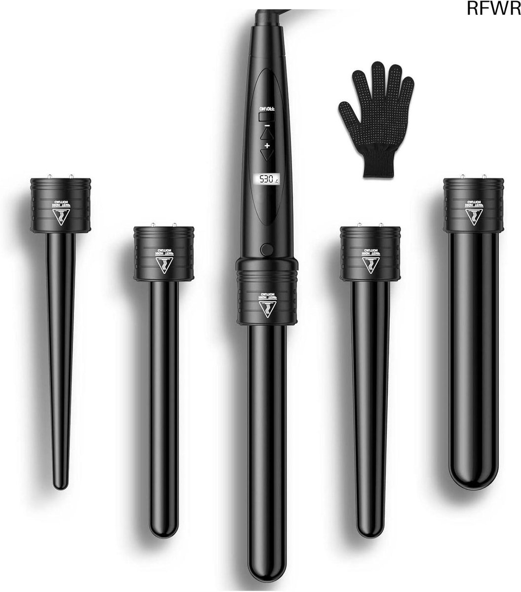 RFWR® 5-in-1 Multifunctionele Keramische Krultang met LCD Scherm