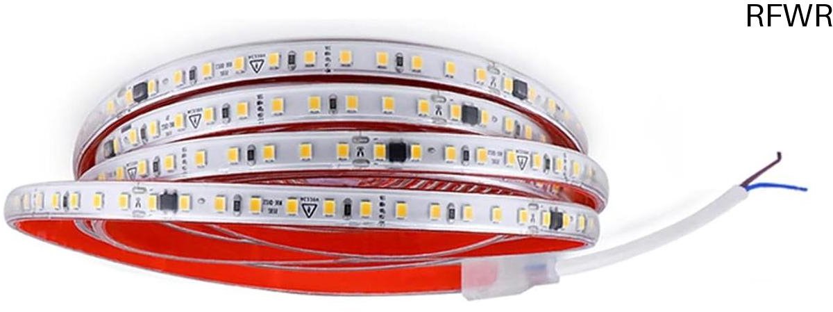 RFWR LED-strook 30m Warm Wit IP65 - Zelfklevend, 120 LEDs/m, Direct op AC 220V