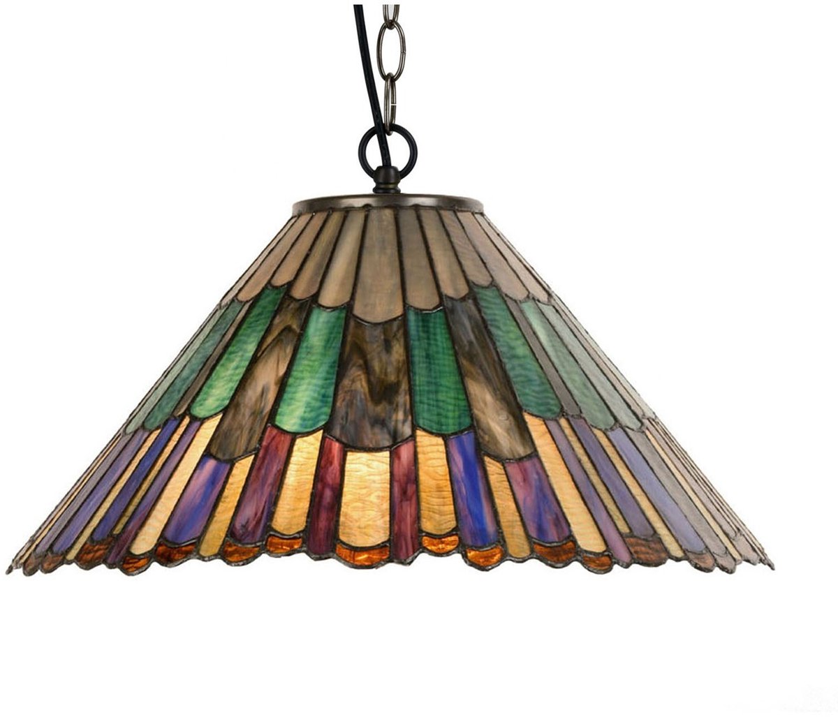 Coloured by Art Tiffany Hanglamp Styled Flower 3x E-27 - Art Deco Trade Multicolour