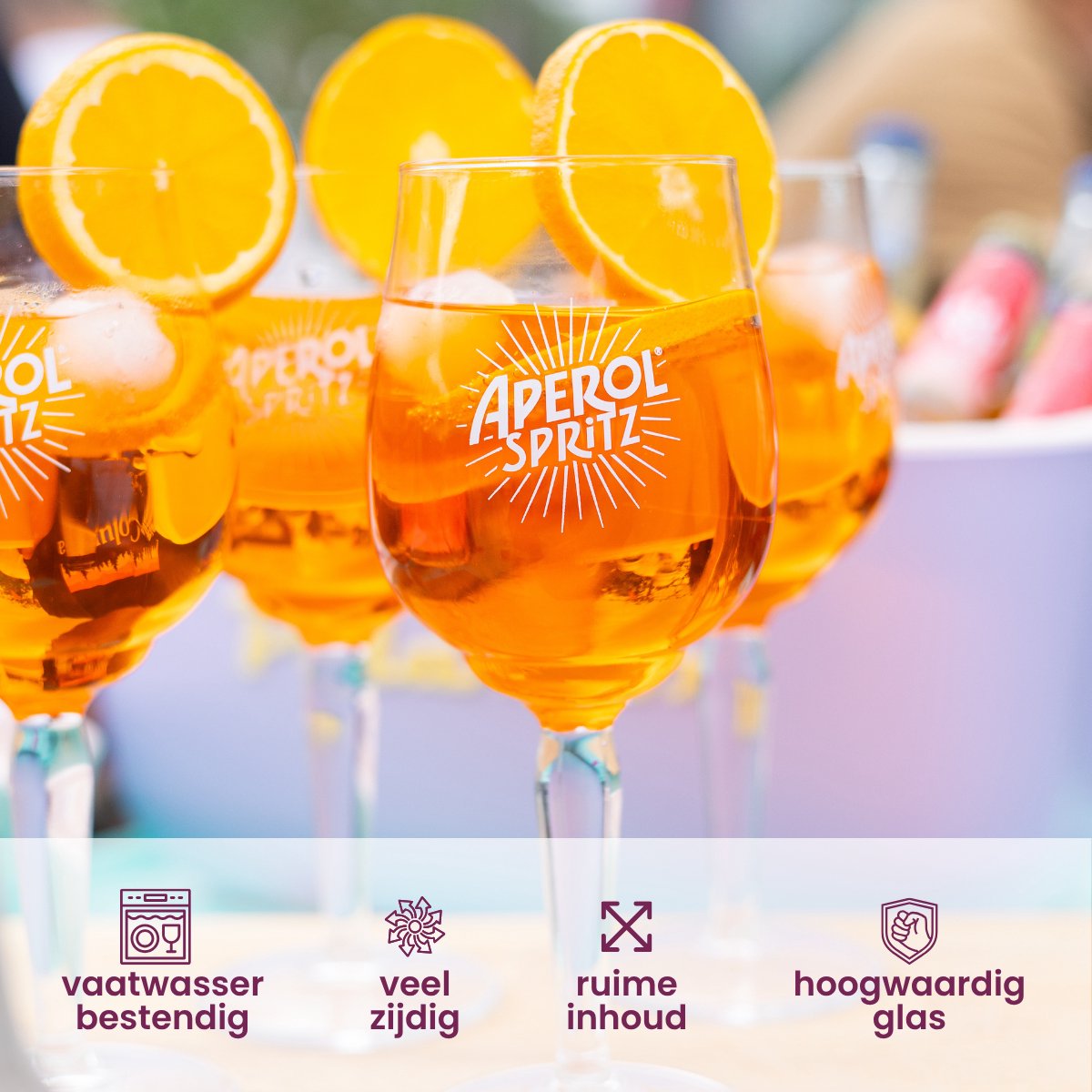 Aperol Spritz Glazen – 450 ml – Officieel Glas – 6 Stuks – Ideaal voor Aperol Spritz, Cocktails en Drankjes – Hoogwaardige Kwaliteit – Geschikt voor Vaatwasser — afbeelding 5