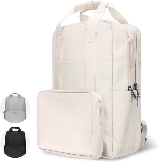 ONYX Rugzak 20L met Laptopvak – Afneembare Organizer etui – Beige