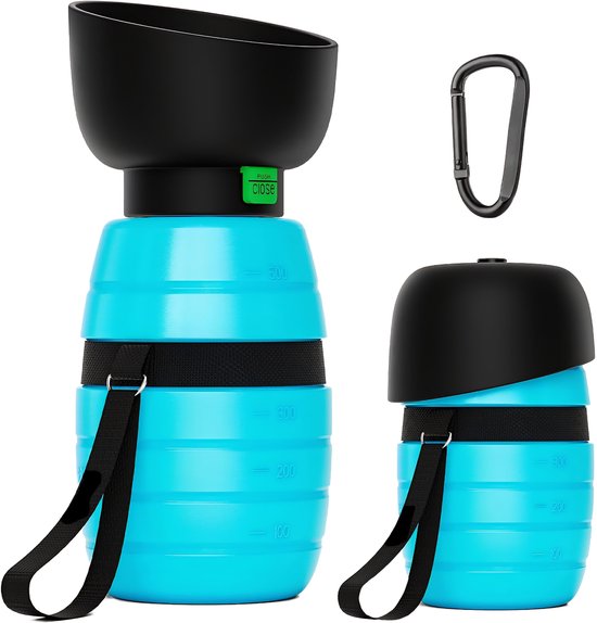 Boxter opvouwbare waterfles 400 ml - rPET - draaidop met karabijnhaak