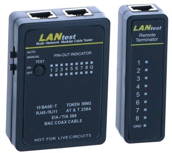 Testeur de câble réseau professionnel Danicom UTP - FTP - S/FTP et coaxial en pochette - câble réseau