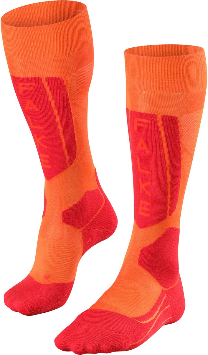 FALKE SK5 Expert Women warm dun zijde functioneel materiaal skisokken dames Oranje