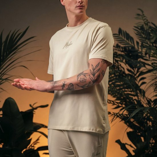 Malelions - T-shirt Beige Malelions T-shirt rayé Signature T T-shirts Beige Mm1-ss25-07