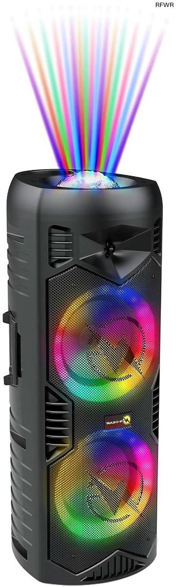 RFWR® Draagbare Bluetooth Speaker 200W - Draadloze Partybox met Discoverlichting en Microfoon - 5 uur Speeltijd