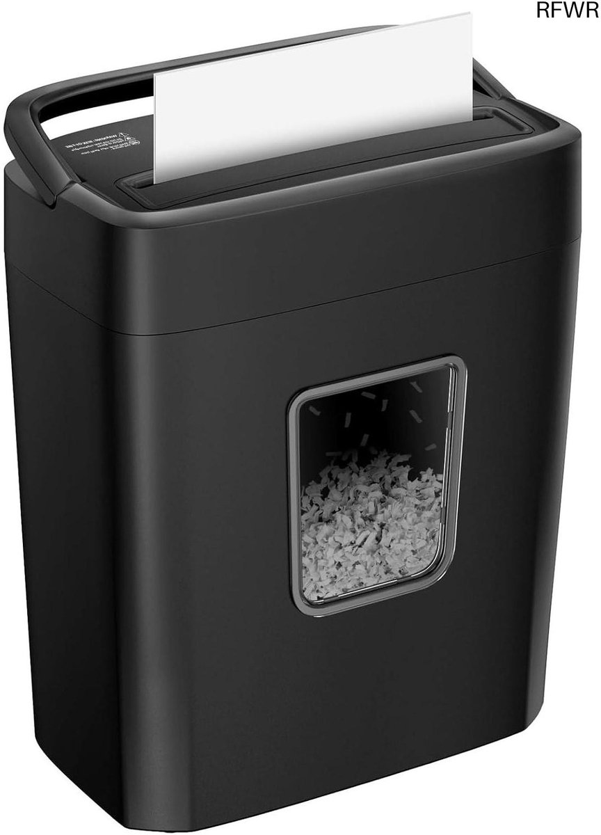 Image of RFWR® Papierversnipperaar met Veiligheidsniveau P-4 en 8 Vellen Capaciteit voor Thuis en Kantoor