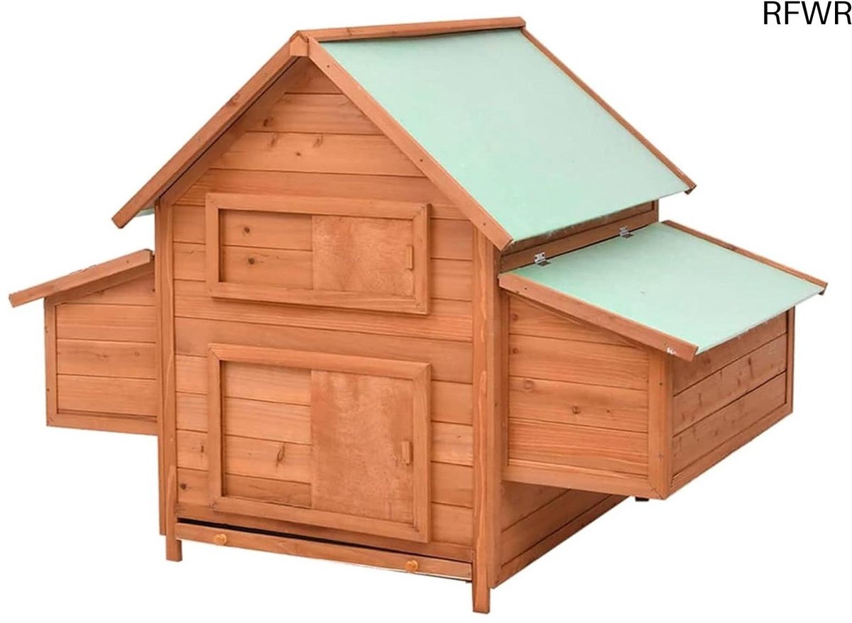 RFWR® Houten Kippenhok voor Buiten met Nestkasten - Duurzaam en Comfortabel