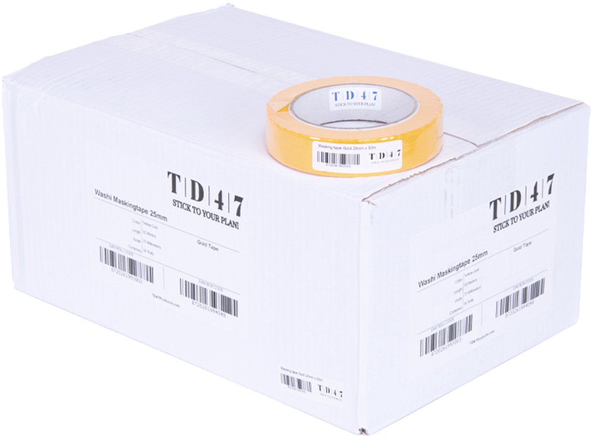 TD47 Masking tape Gold 25mm x 50m (Doos 36 stuks)