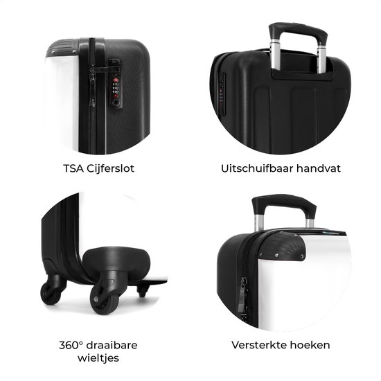 NoBoringSuitcases.com® - Valise cabine enfant Aéroplane - Bleu - Enfants - Garçons - Bagage à main - Valise de voyage - Valise chariot - Valises 55x40x20 cm - 55x35x25 cm