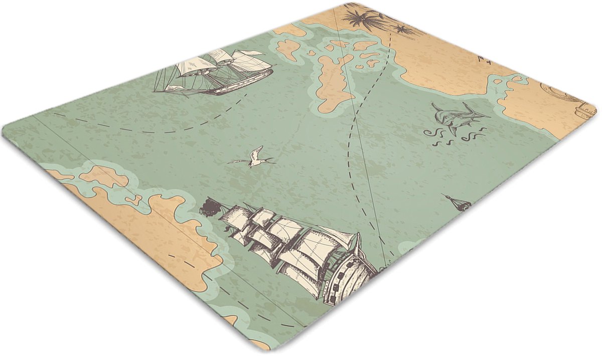 Tulup Vloerbeschermer - Schatkaart Vloerbeschermer Tapijt - 100 x 70 cm - Groente Stoel Mat - Bureau Stoel Mat - Vloerbeschermer Groot - Stoel Mat - Kantoordecoraties