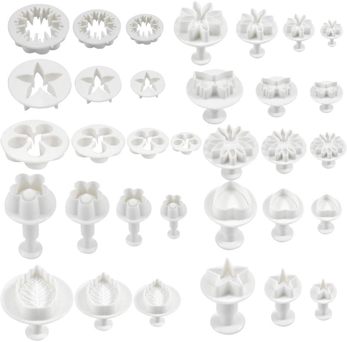 Ibenzoa® Fondant Uitsteekvormpjes Set van 33 Stuks voor Creatieve Taartdecoratie en Meer