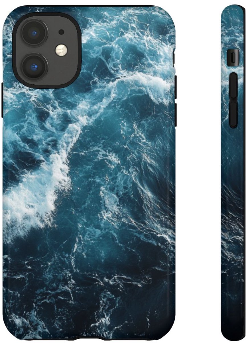 Oceaangolven in Diepblauw – Telefoonhoesje Geschikt voor iPhone 11