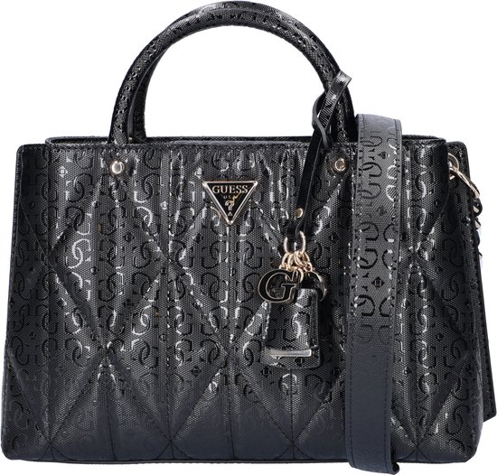 GUESS sac à main sac à épaule bandoulière Aldina Girlfriend Satchel Black noir