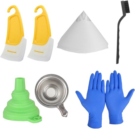 Photon Curing 3D Printer Accessoire Kit - Siliconen Trechter Montage - Inclusief siliconen schraper, trechter, filter en handschoenen - Geschikt voor SLA, LCD, DLP en UV-uitharding - Photon Reiniging - Siliconen Spatel - Meerkleurig