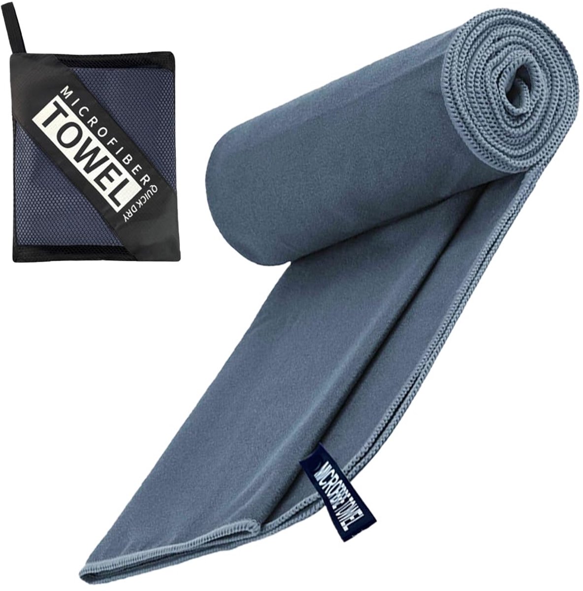 Ibenzoa® Compacte Sneldrogende Microvezel Handdoek voor Sport, Reizen en Strand in Marineblauw