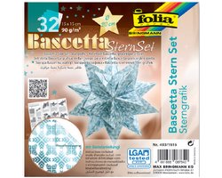 folia vouwbladen Bascetta ster, turkoois / bedrukt
