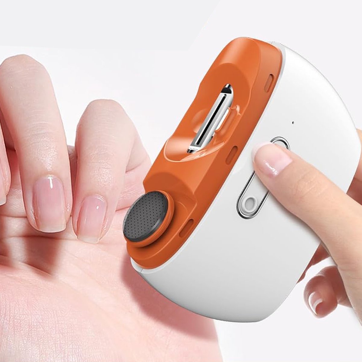 Elektrische nagelknipper - nagelschaar - met polijstfunctie - geluidsarm - LED-lamp - met opbergdoos - USB-oplaadfunctie - met nagelopvangbak