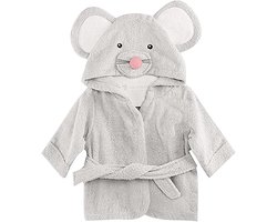 Muizen Baby Badjasje – 100% Katoen – Grijs – 0-12 maanden