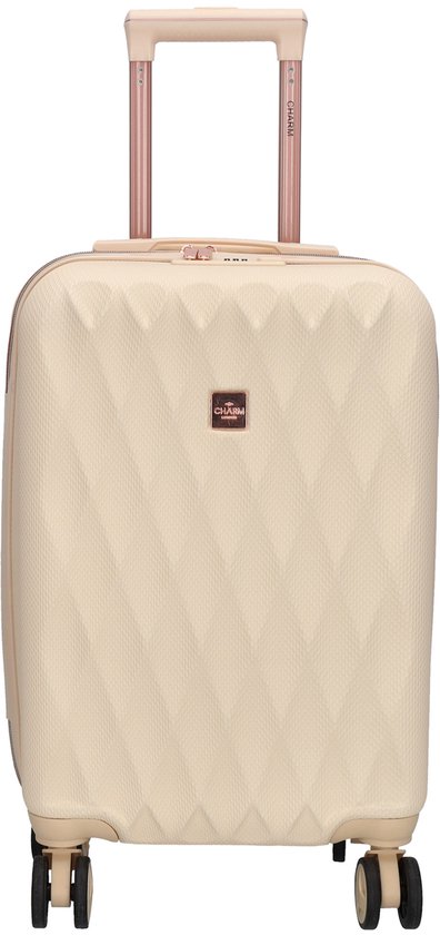 Charm London Honey Koffer - S - Handbagage - 40 Liter - TSA Slot - 55 x 35 x 22.5 cm - Cabin Size - Travel - Reizen - Beige