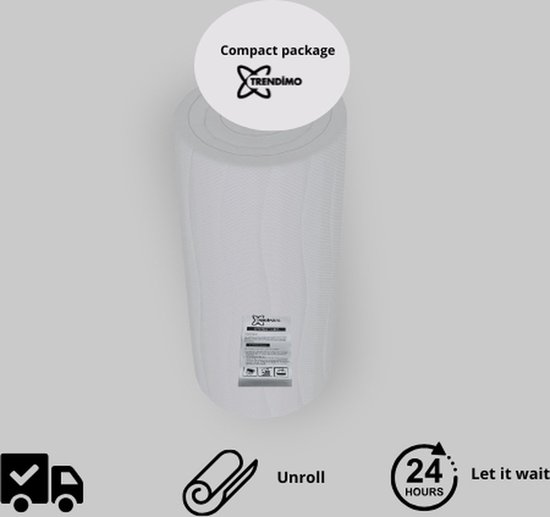 Witte topper in compacte verpakking met 'TRENDIMO' logo en instructies.