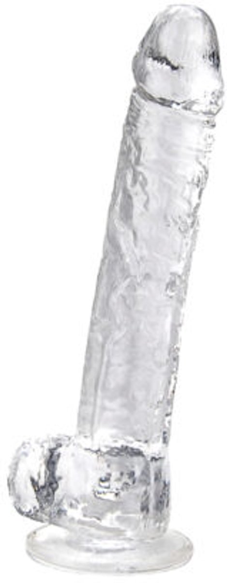 Power Escorts - 11 Inch Clear Realistische Dildo Met Ballen - 28 CM