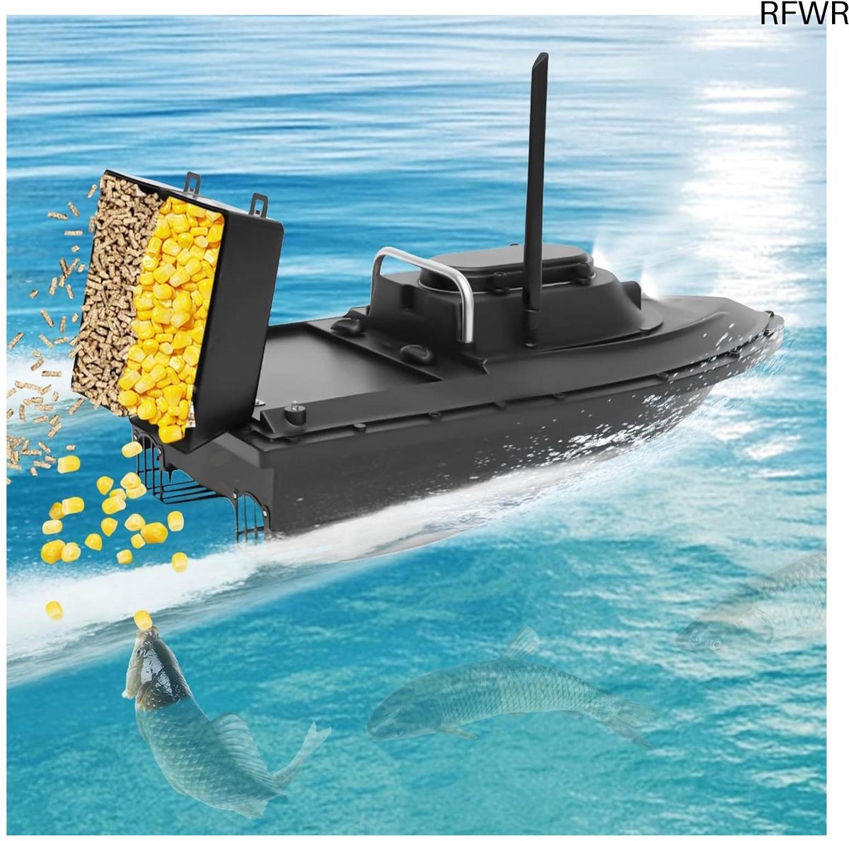 RFWR® Draadloze Voederboot voor Karpervissen – RC Boot met Afstandsbediening voor Nachtvissen en Aasuitwerpen