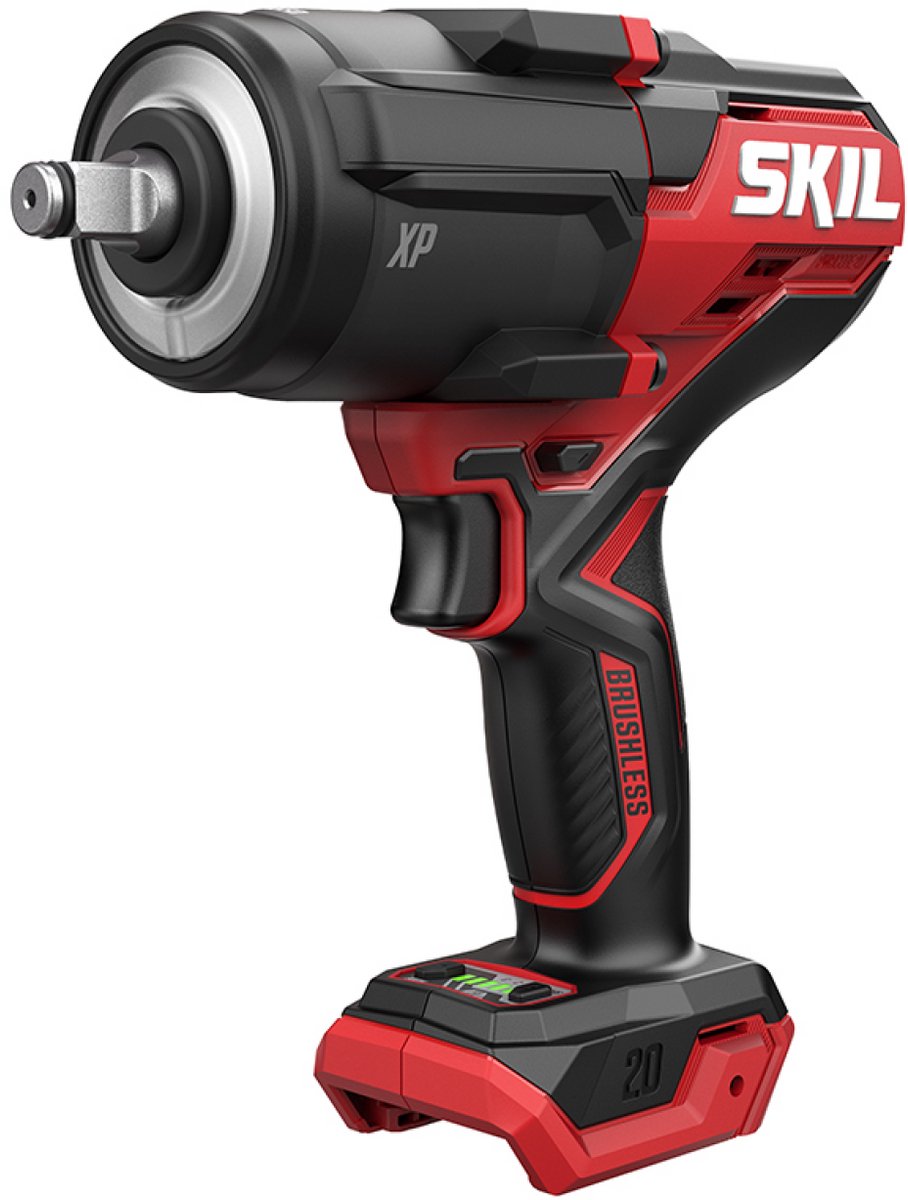 SKIL Borstelloze Accu Slagmoersleutel - 20V - Slagschroevendraaier - 650Nm & 880Nm - Led-Lamp - Met Riemclip - Zonder Accu & Oplader
