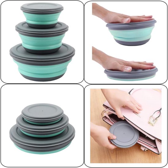 Bol Pliable En Silicone Portable Multifonction - Bols Camping Pliables Pour Pique-Nique, Randonnée Et Cuisine - Léger Et Compact