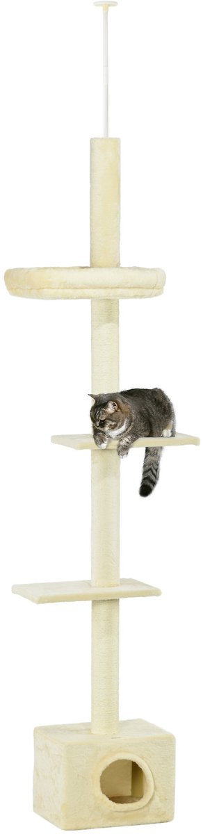 PawHut-kattenboom-spaanplaat-40x31x270cm-beige