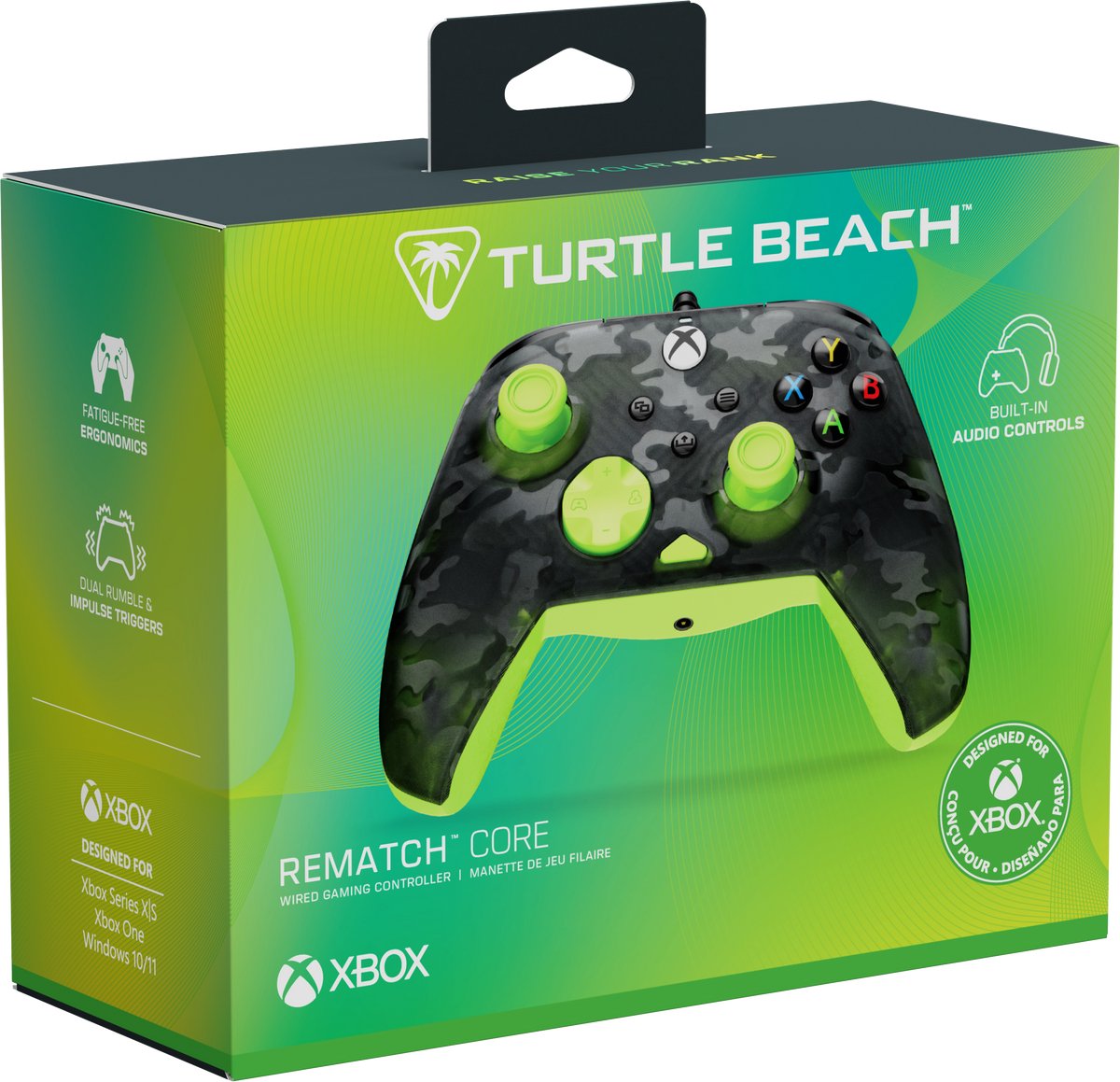 Turtle Beach Rematch Core - Controller - PC, Xbox Series X|S, Xbox One - Ghost Camo - Black/Yellow thumbnail 5