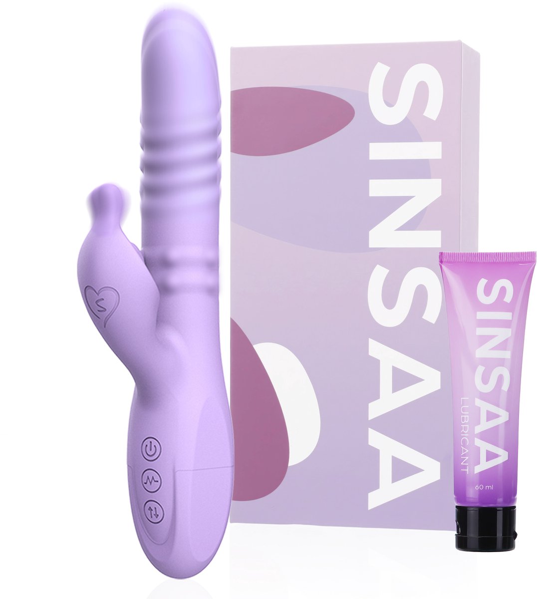 Sinsaa Rabbit Vibrator voor Vrouwen - Tarzan Vibrator met 10 Vibratiestanden - G-Spot & Clitoris Stimulator - 3in1 Vibrators - Dildo met 6 Pulsatiestanden - Seksspeeltjes voor Koppels - Sex Toys voor Vrouwen - Inclusief glijmiddel