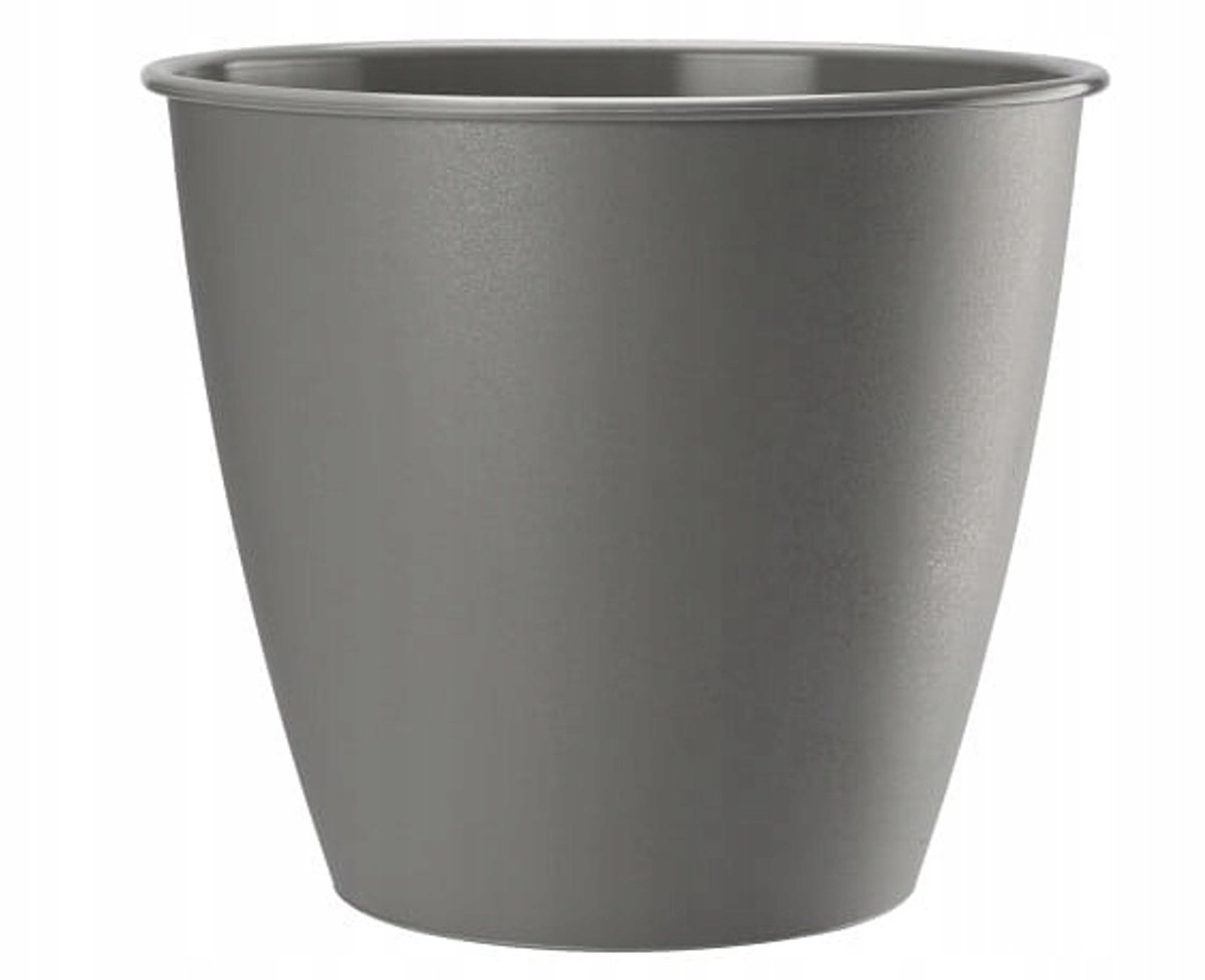Galicja Azalia - Plastic Bloempot - 19 cm - Grijs - Met Decoratieve Rand