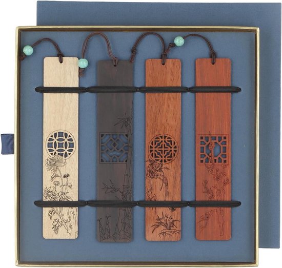 cobee Houten boekenlegger voor boekenliefhebbers, 2 stuks