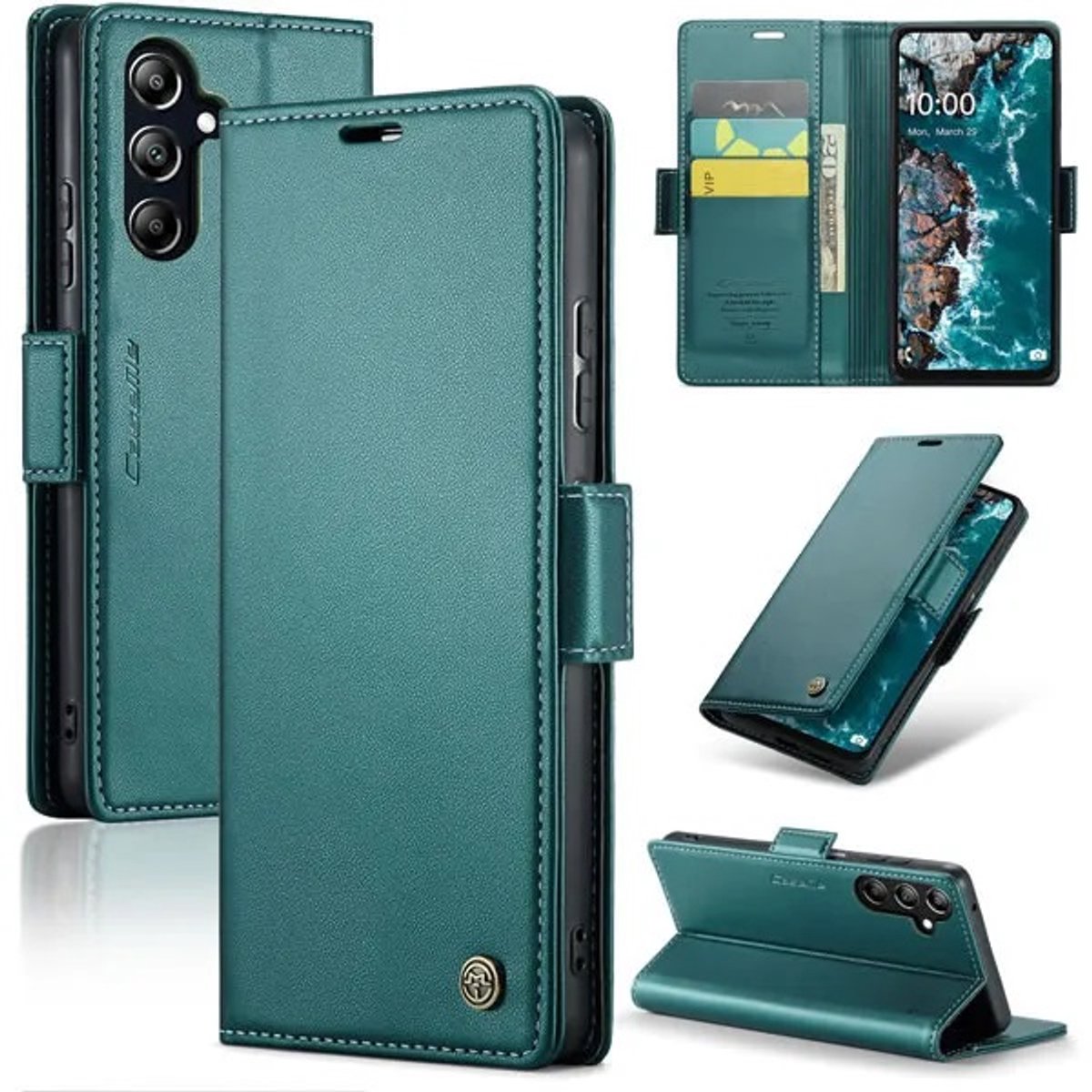 CaseMe Wallet Case met RFID Bescherming en Magneetsluiting voor Galaxy A16 4G/5G _ Groen