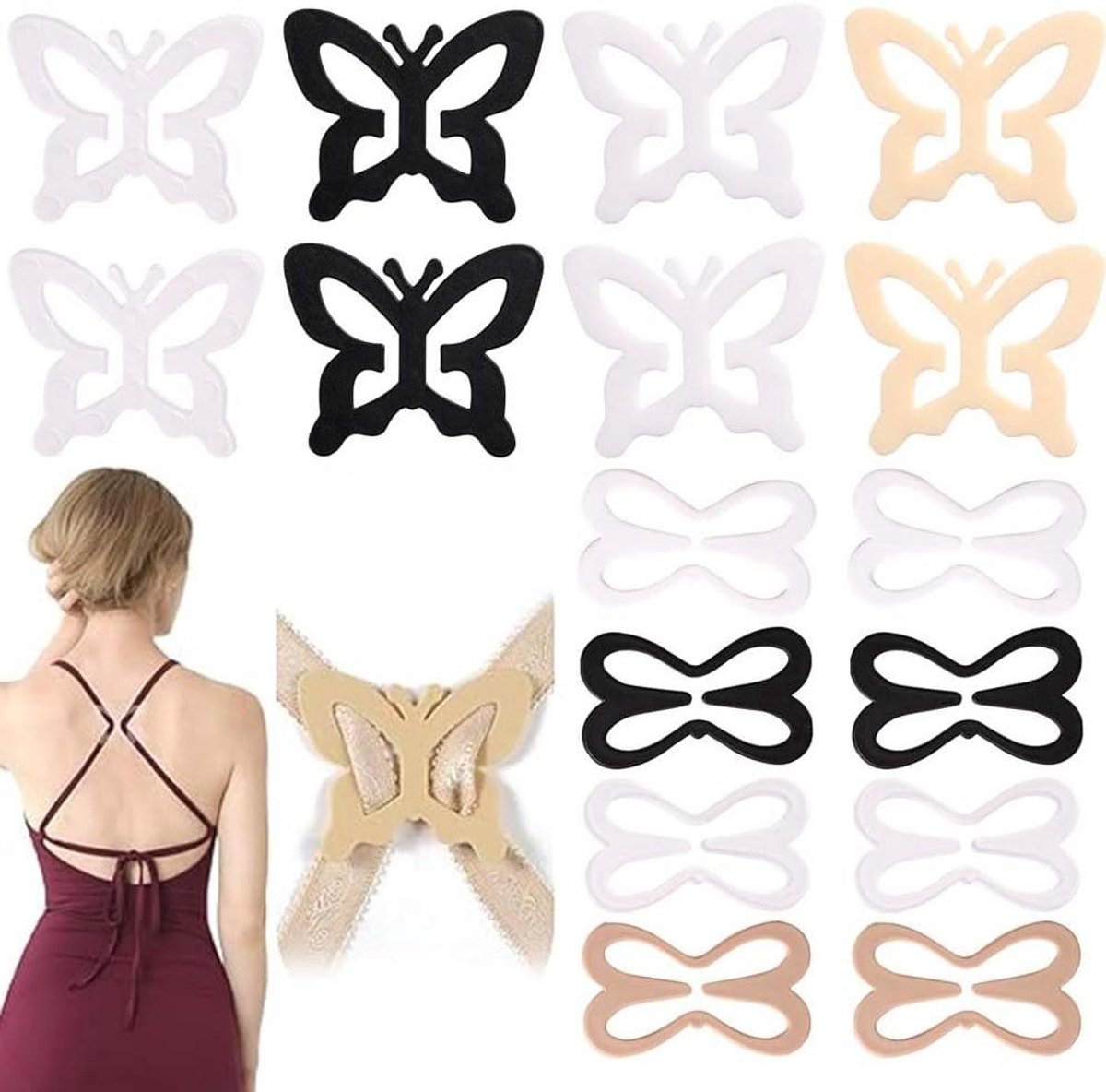 Inovra Plus - BH riemclips anti-slip gespen - verstelbare beha-bandjes voor vrouwen met gekruiste rugconvertoren
