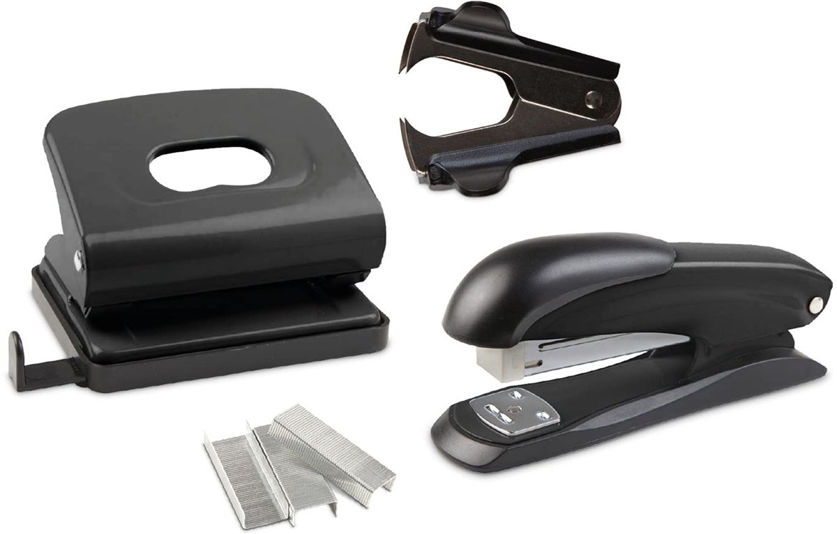 Ibenzoa® Complete Kantoor Set 4-delig met Perforator, Nietmachine en Accessoires