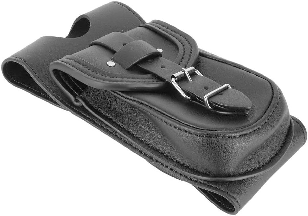 Motorfiets Brandstoftank Tas van PU Leer met Gas Cover en Pouch - Motor Accessoire in Zwart - Beschermt de Tank en Bewaart Belangrijke Benodigdheden aan Boord