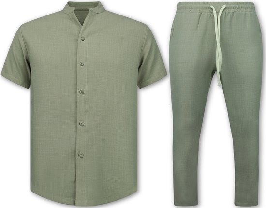 Seidarise Linnen capri-linnen broek voor heren, zomer, harembroek, wijde pijpen, baggy, Lichtgrijs, M