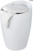 RFWR® Moderne ronde badkamerkruk met wasmand en comfortabele zitting