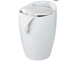 RFWR® Moderne ronde badkamerkruk met wasmand en comfortabele zitting