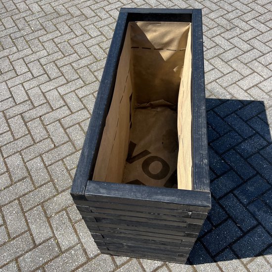 AMISHOUT - Jardinière haute en bois 100x40x72cm - noir - jardinière d'extérieur