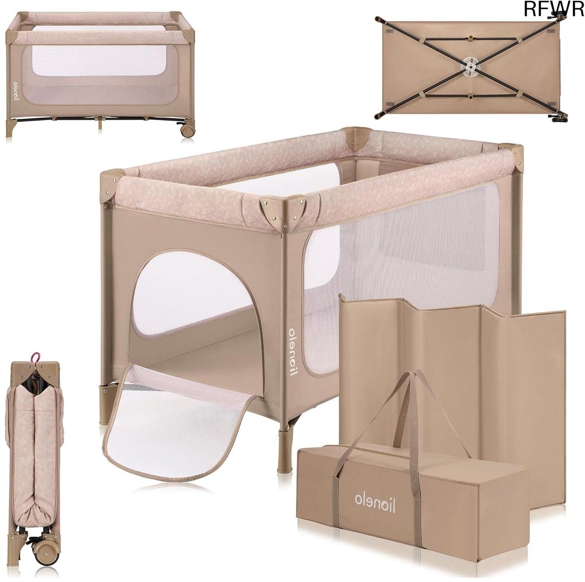 RFWR® Opvouwbaar Baby Bed en Campingbedje voor Kinderen tot 15 kg – Snel Opvouwsysteem, Ergonomisch Matras, Zij-ingang en Compact Ontwerp