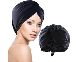 Zijden bonnet om te slapen met elastische verstelbare knoop | Zijden omslag voor vrouwen | Zachte hoofdbedekking voor krullend haar | Comfortabele nachtslaapmuts