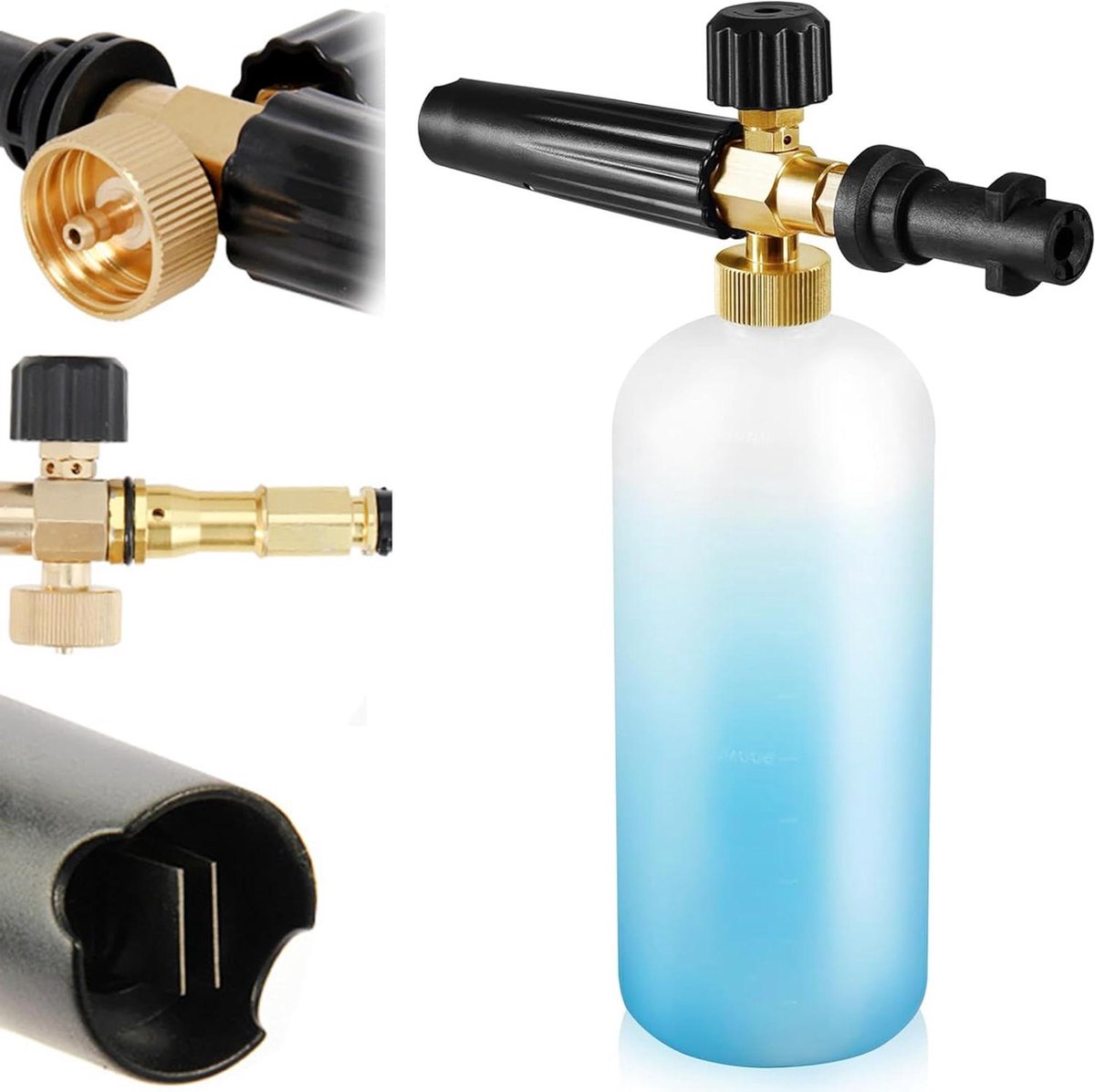 Sneeuwschuim Kanon - 1L reservoir - Verstelbare Zeepdispenser - Foam Nozzle - Voor hogedrukreiniger - Autowas accessoire